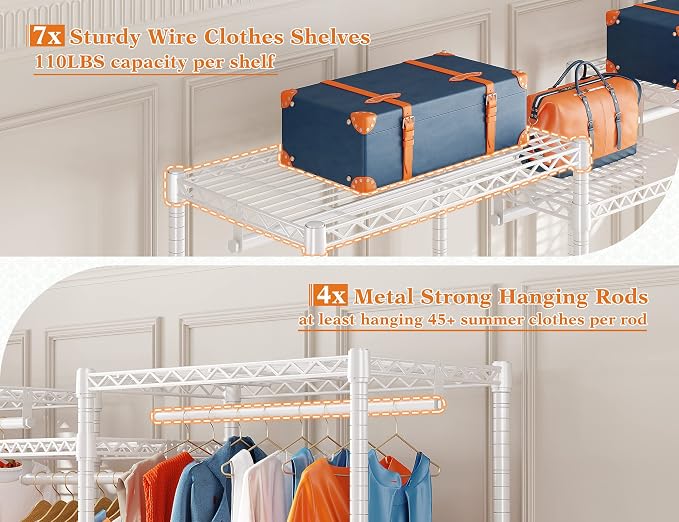 Raybee Clothing Racks for Hanging Clothes Heavy Duty Clothes Rack Load 750LBS - Image 5