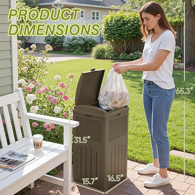 Greesum 33 Gallon Outdoor Trash Can - Image 4