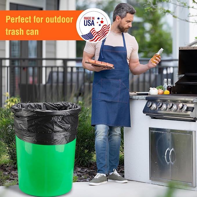Delxo 40-45 Gallon Black Trash Bags, Durable & Puncture-Resistant Plastic – - Image 5