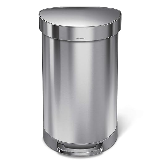 simplehuman 45 Liter/ 12 Gallon Semi-Round Hands-Free Step Trash Can - Image 3