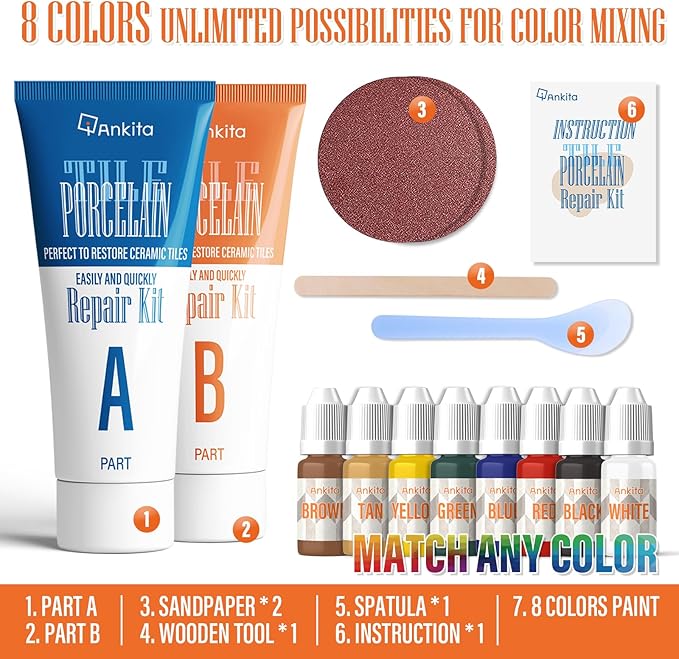 Tile Repair Kit, Ceramic Tile Repair Kit, Porcelain Tile Chip Repair Kit - Image 2
