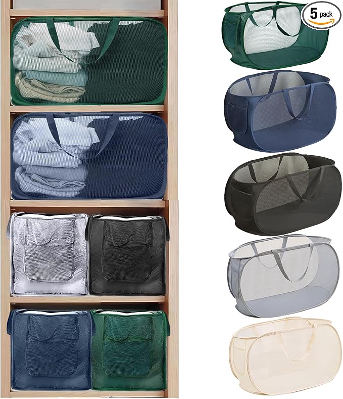 5 Pack Closet Storage Bins, Storage Containers by LATERONON