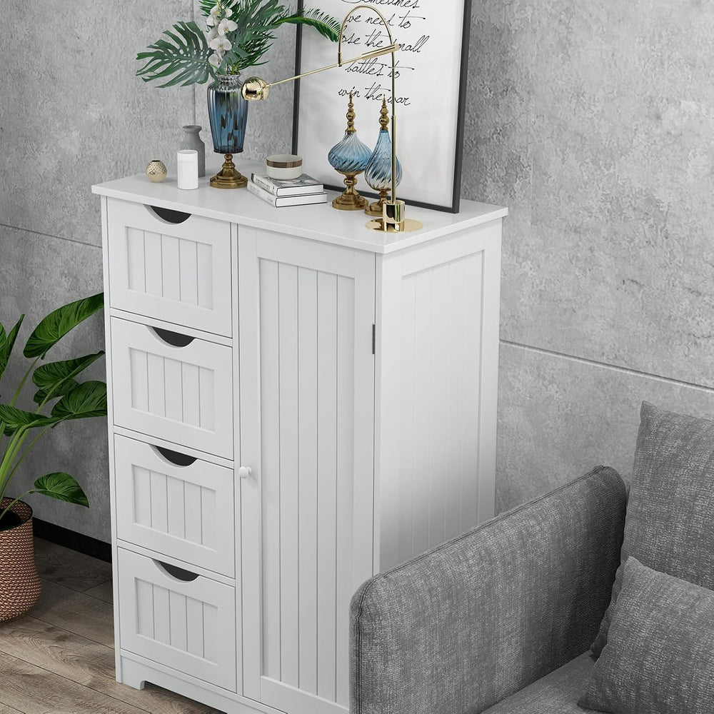 Giantex Bathroom Storage Cabinet with Drawers - 4 Drawer Storage Organizer w/...