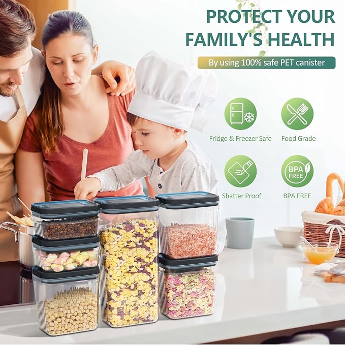 Flip-Lock Airtight Food Storage Containers 6-PC, Leakproof Ring Seal Top - Image 7