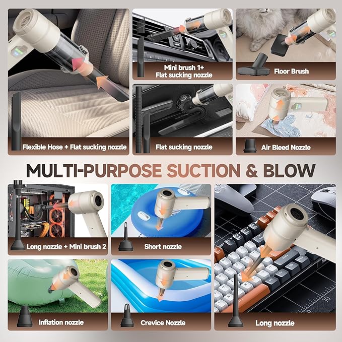 Car Vacuum, Handheld Car Vacuum Cleaner Cordless - Image 3