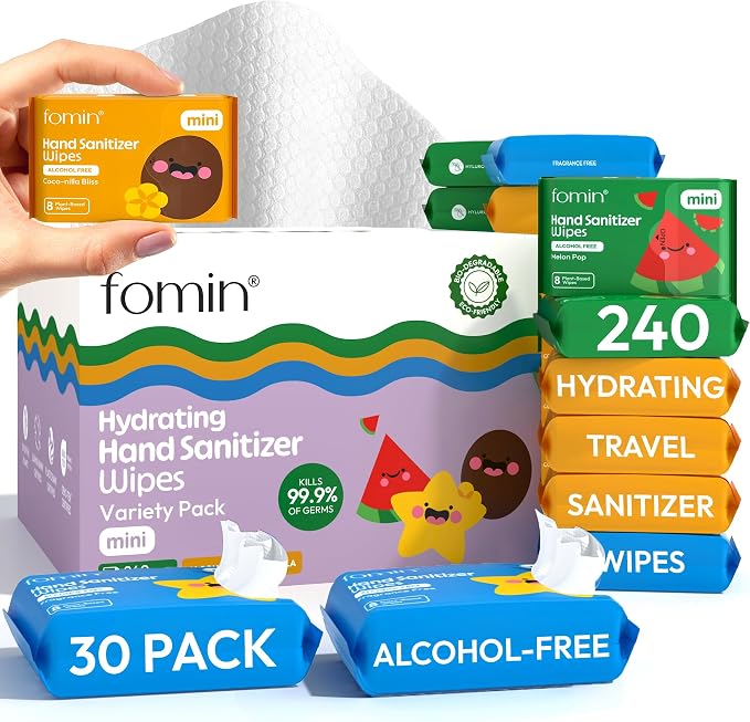 Fomin Mini Hand Sanitizer Wipes 30 Pack by FOMIN