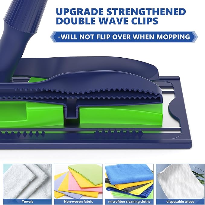 MEXERRIS Microfiber Mops for Hardwood Laminate Tile Floor Cleaning: Stainless - Image 3