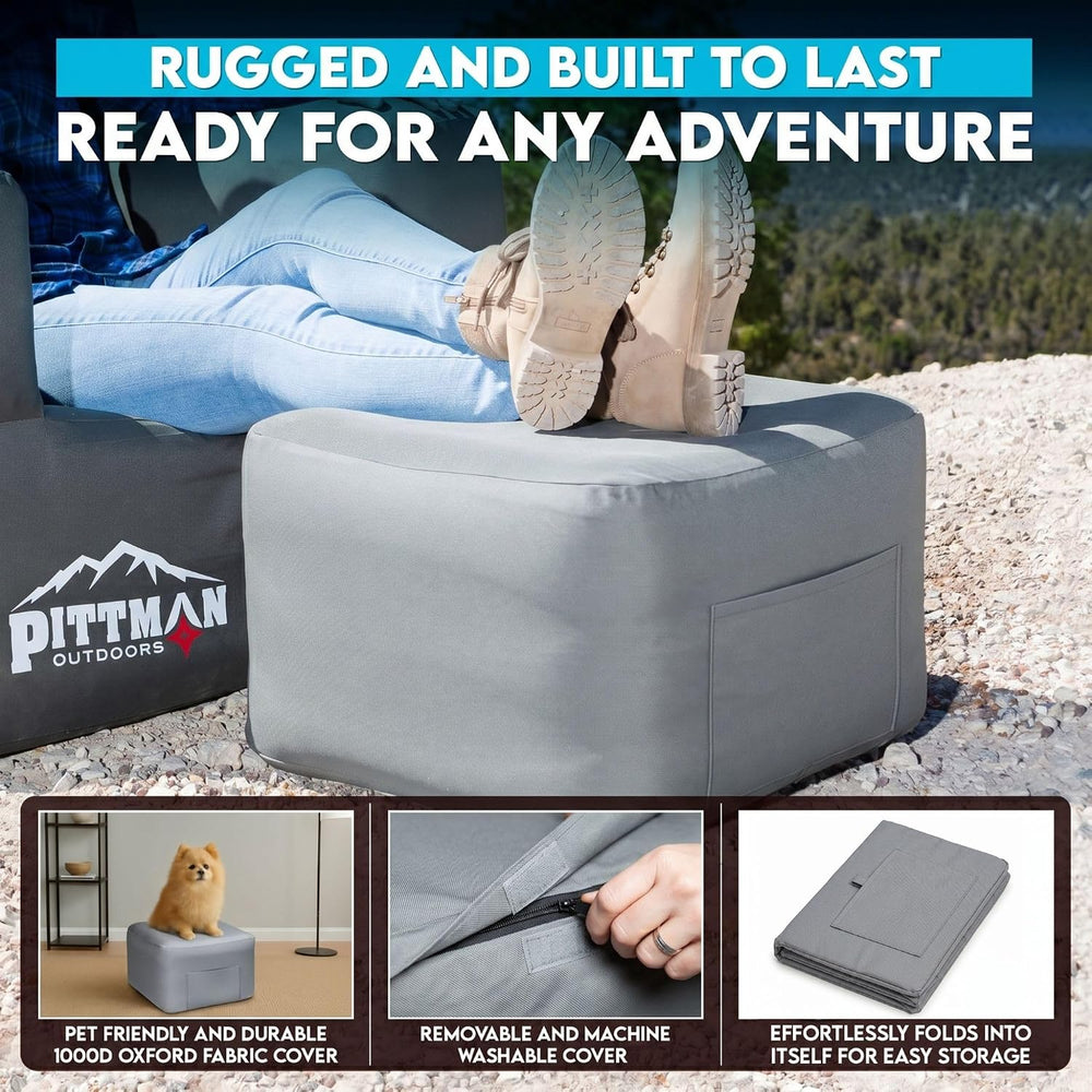 Pittman Inflatable Ottoman Foot Rest for Camping - Outdoor Pouf Ottoman is Wa...