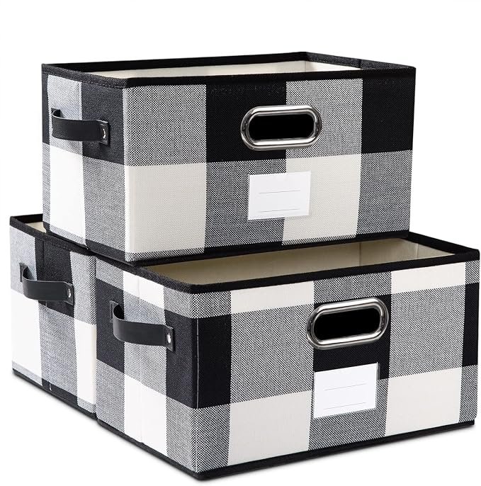 PRANDOM Fodable Storage Bins for Closet Decorative Fabric Storage Baskets Cubes by Prandom