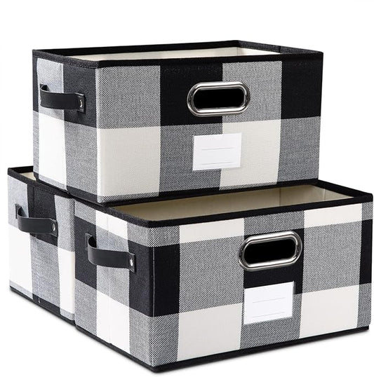 PRANDOM Fodable Storage Bins for Closet Decorative Fabric Storage Baskets Cubes by Prandom