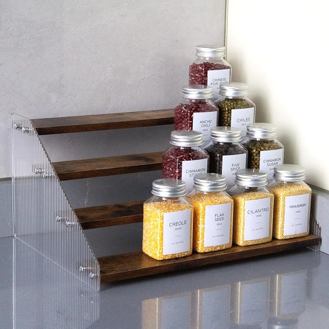nianfeng Tiered Spice Rack, 4-Tier Spice Pantry Kitchen Cabinet Organizer - Image 7