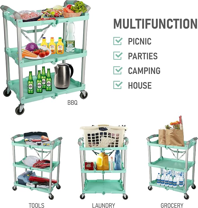 Olympia Tools 89-349 Pack-N-Roll Folding Collapsible Service Cart, 150LB - Image 7