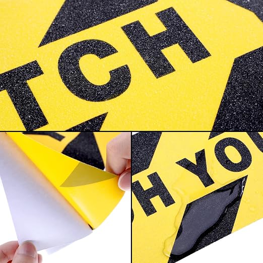 Boao 24 Pieces Watch Your Step Stickers Sign 6 x 24 Inch Caution Watch Your - Image 6