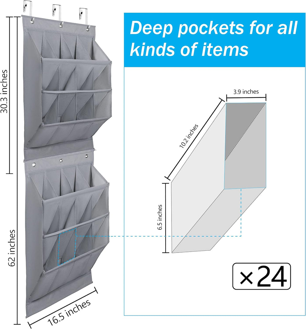 Libeder Over the Door Shoe Organizer,24 Pockets Door Shoe Organizer Hanging, ...