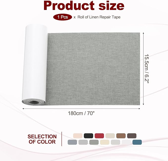 PATIKIL 70x6.2 Inch Linen Repair Tape, Repair Fabric Patch Self Adhesive Couch - Image 2