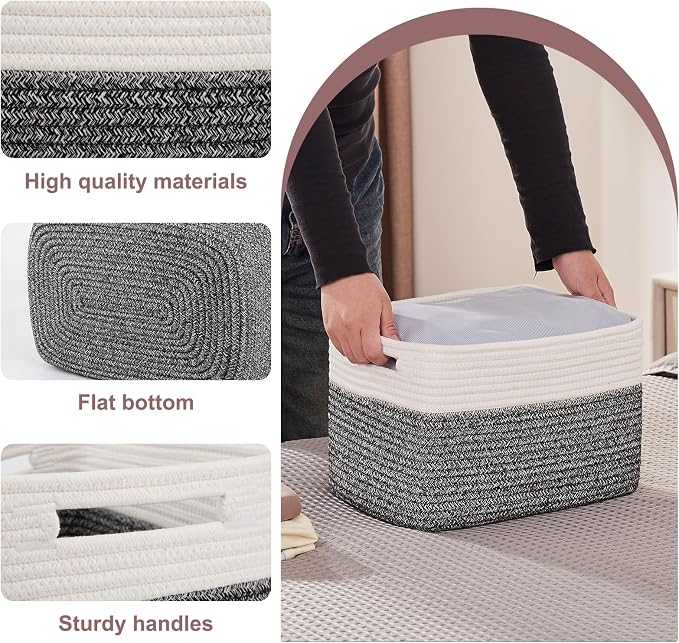 OIAHOMY 4 Pack Storage Baskets for Organizing, Basket for Shelves - Image 3