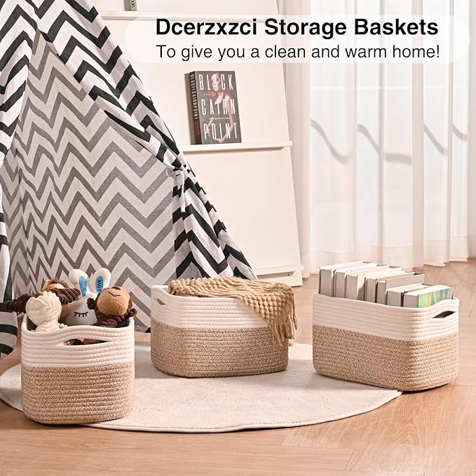 Small Storage Baskets for Organizing, Woven Storage Baskets for Shelves - Image 6