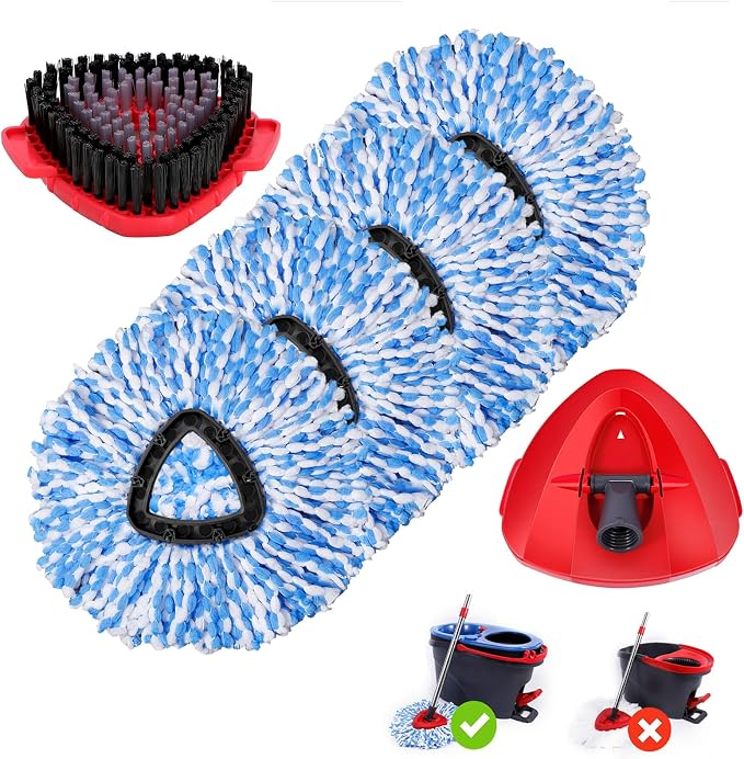 4 Pack Spin Mop Replacements Heads Compatible by WaIEJiemiHome