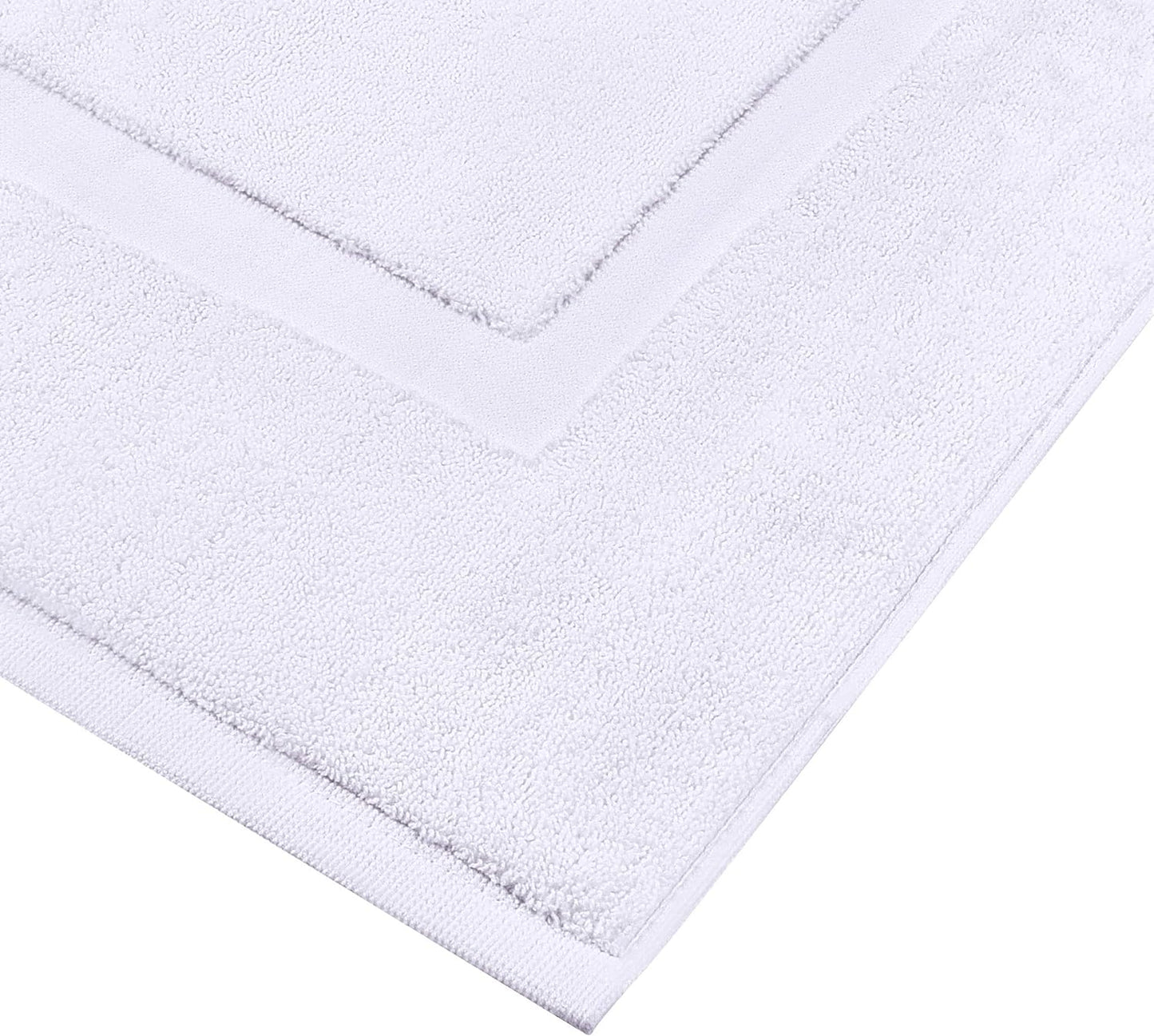 Utopia Towels Cotton Banded Rug, Bath Mats, Not a Bathroom Rug, 21 by 34 Inches, 100% Ring Spun Cotton, Highly Absorbent Shower Bathroom Floor Mat, White, 2 Pack