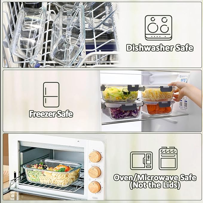 M MCIRCO [80 oz & 36 oz Extra Large Glass Food Storage/Baking Containers Set - Image 4