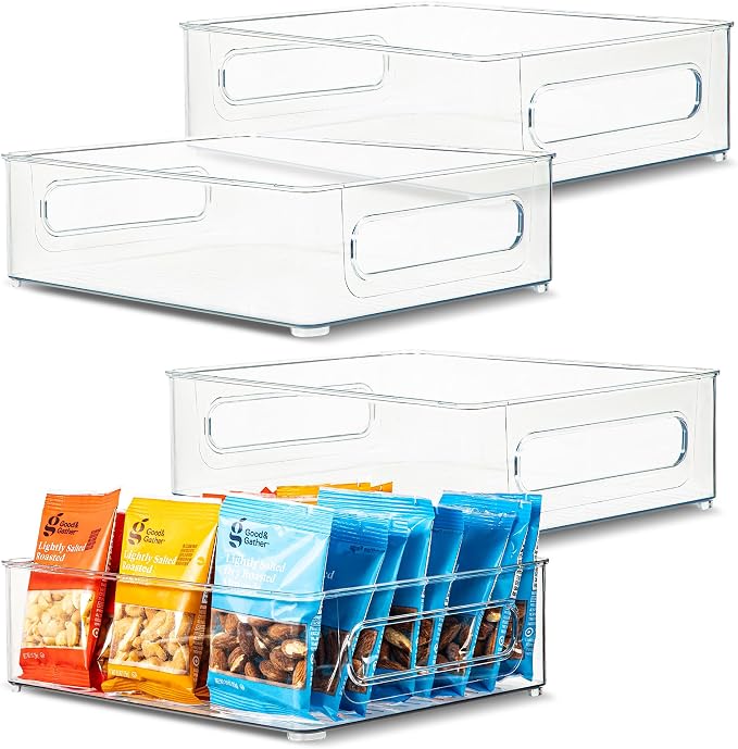 Plastic Food Storage 4 Pack Clear Container Bin by primebox