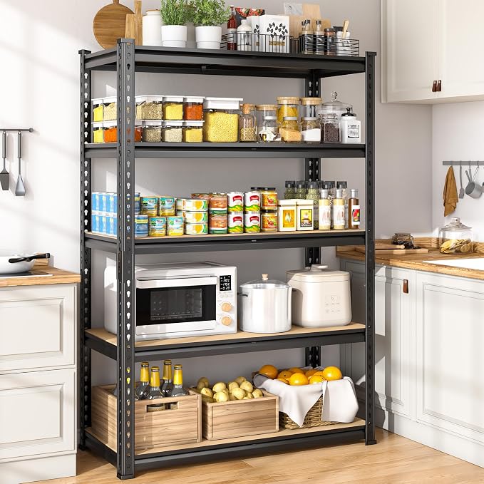 5-Tier Storage Shelves, 1980LBS Adjustable Pantry Shelves, Metal Shelving Unit - Image 2