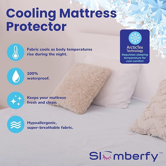 Slumberfy King Size Waterproof Cooling Mattress Protector, Hypoallergenic - Image 2