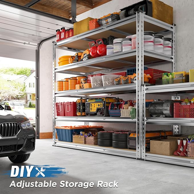 REIBII Garage Shelving, 5 Tier Storage Shelves Load 3000LBS, Adjustable Garage - Image 6