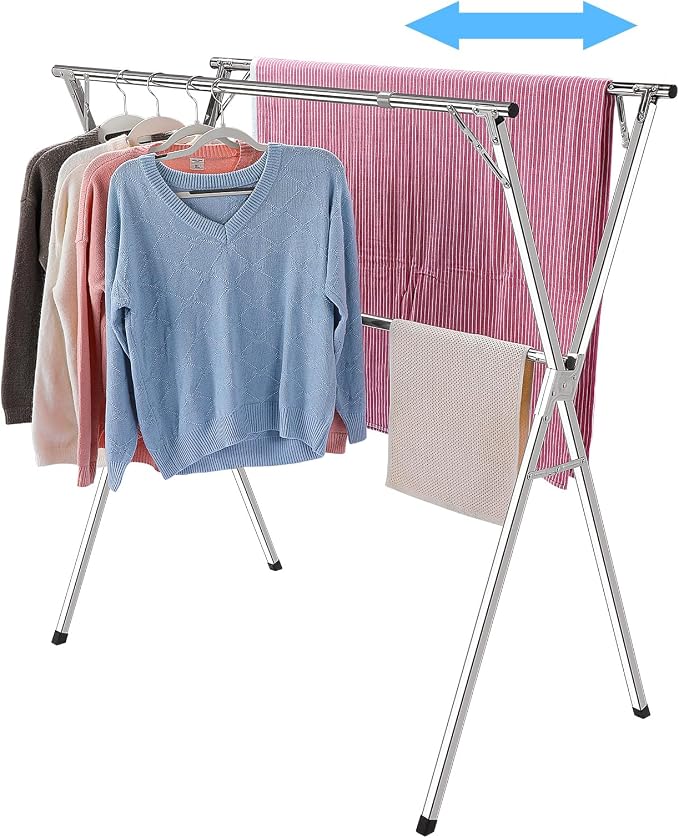 funest Drying Rack Clothing, 79 Inches Adjustble & Foldable Laundry Drying Rack - Image 9