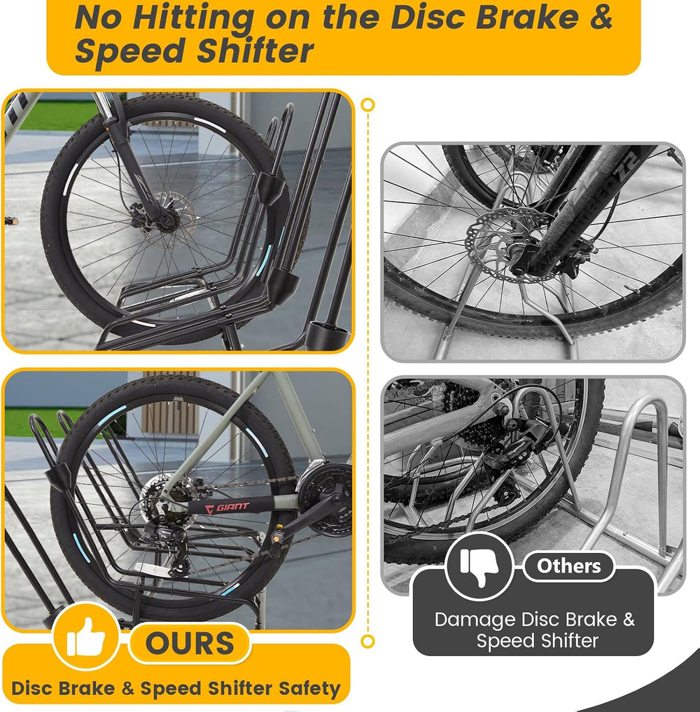 Kingarage 4 Floor Bike Rack, Safeguard Disc Brakes & Derailleurs Design, ...