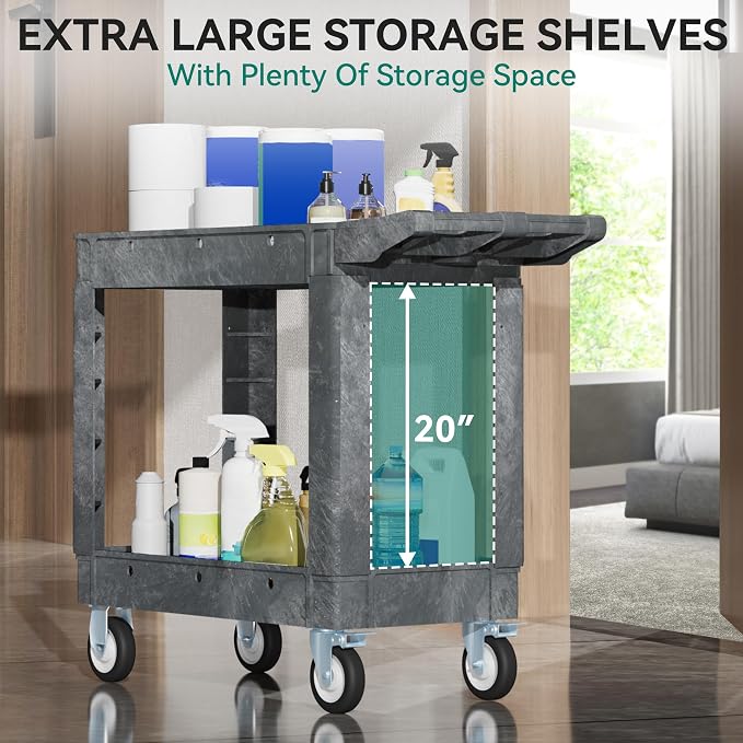 YITAHOME Utility Cart on Wheels, 550 lbs Capacity Service Cart, 40 x 17 Inch - Image 7