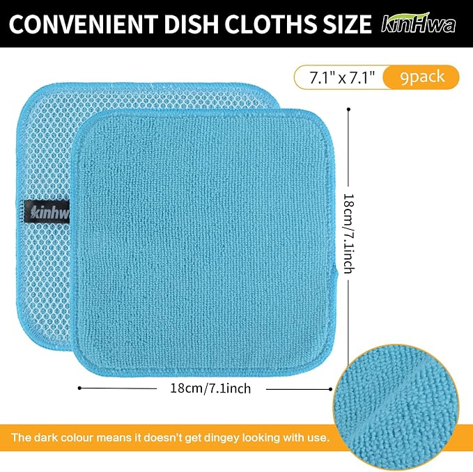 KinHwa Kitchen Washcloths for Dishes Absorbent Microfiber Dish Cloths Quick Dry - Image 8