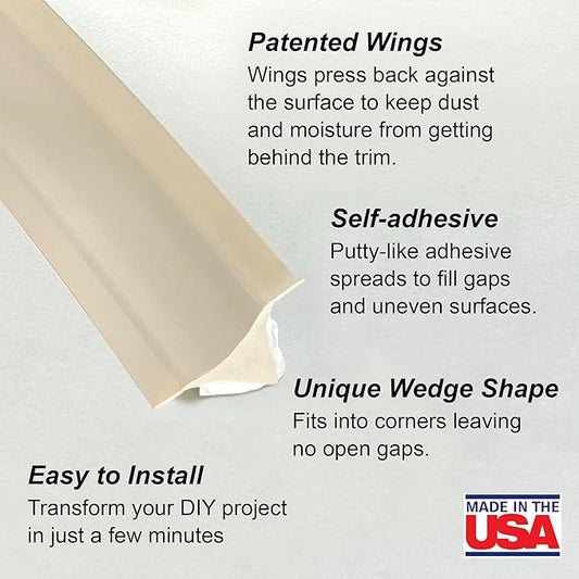 InstaTrim The Original Flexible Trim - 10ft Ivory 1/2" Wide Caulk Tape - - Image 2