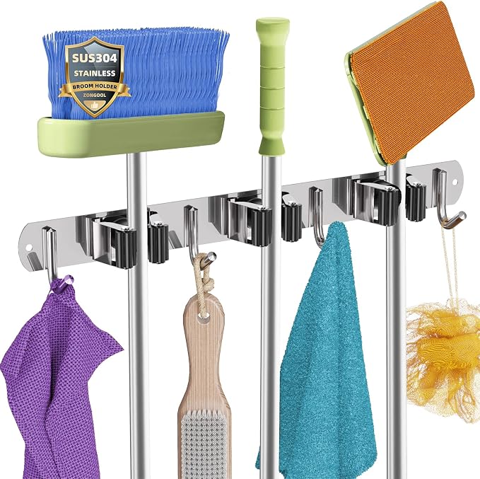 ZONGOOL Mop Broom Holder Wall Mount, Broom Organizer Mop and Broom Storage Tool by ZONGOOLHouseware