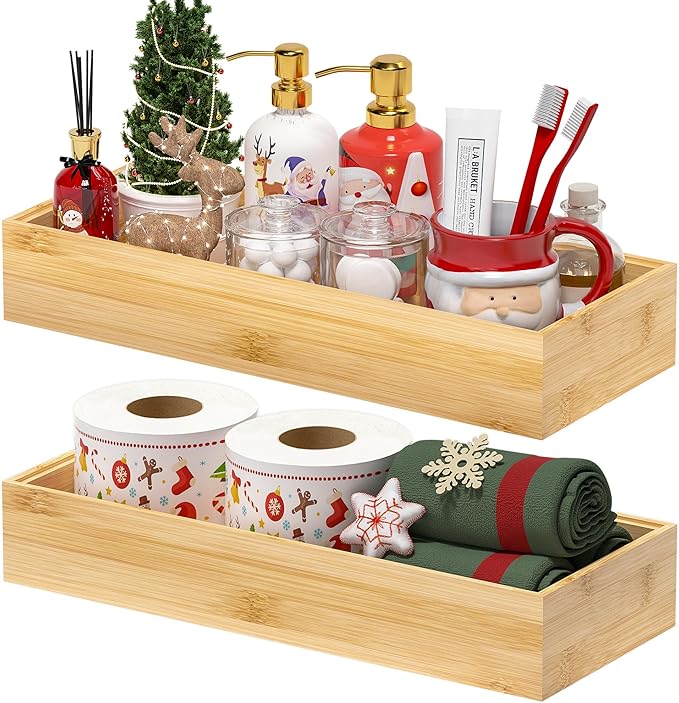 Kitchen Drawer Organizer Bins, Stackable Bamboo Deep Drawer Organizer - Image 9
