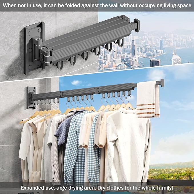 Wall Mounted Clothes Drying Rack - Image 4