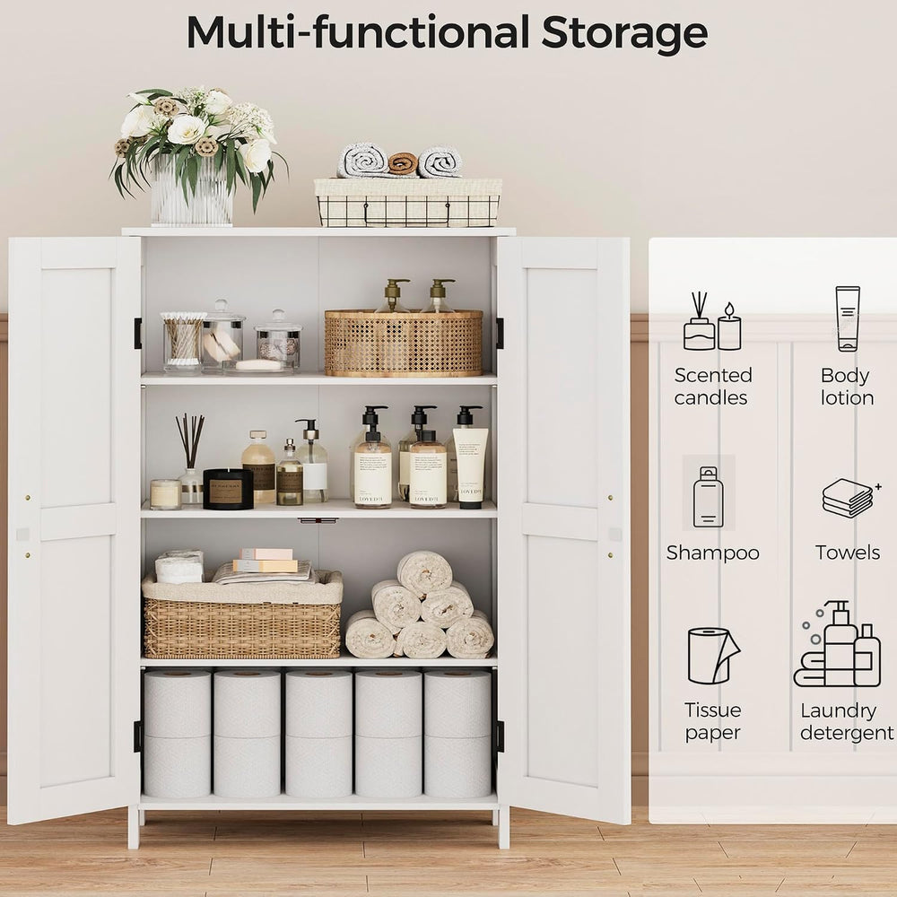 Homleke 43.3" H Farmhouse Bathroom Storage Cabinet with Adjustable Shelves