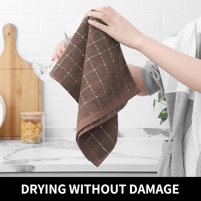Homaxy 100% Cotton Terry Kitchen Dish Cloths, Ultra Soft and Absorbent Dish - Image 4