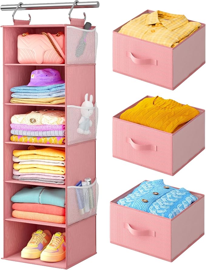 Pipishell Hanging Closet Organizer 6-Shelf, Hanging Shelves by Pipishell