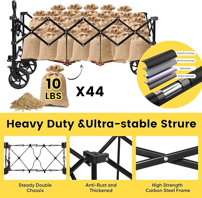 Sekey 48''L Collapsible Foldable Extended Wagon - Image 5
