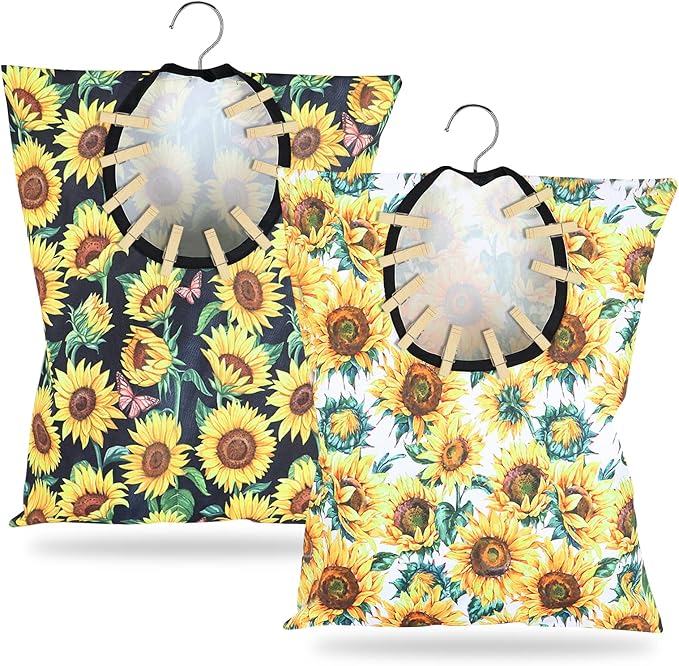 2 Pcs Sunflower Clothes Pin Bag Clothespin Bag Holder Clothespin Holder 15 X 11 by Unknown