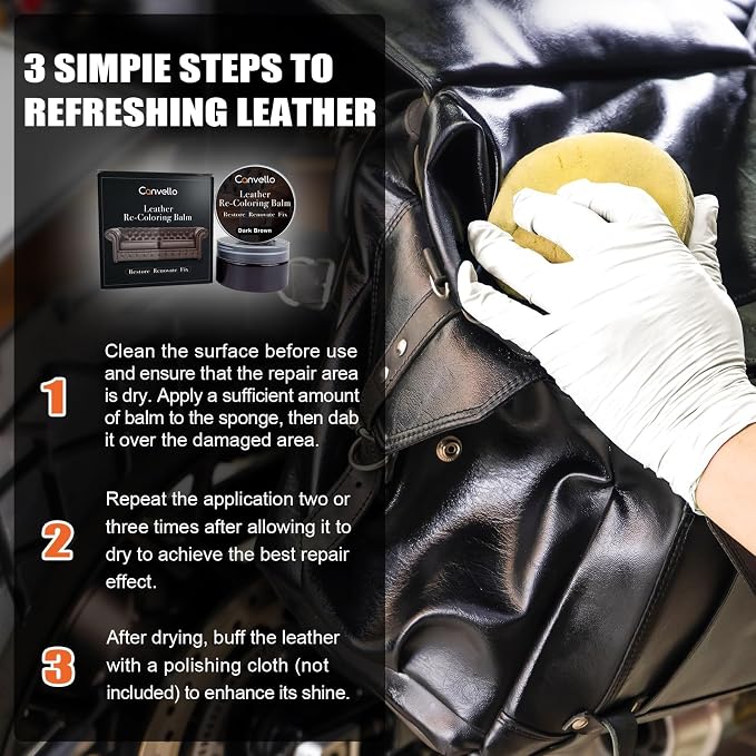 Dark Brown Leather Repair Kit, Dark Brown Leather Recoloring Balm, Leather Dye - Image 5
