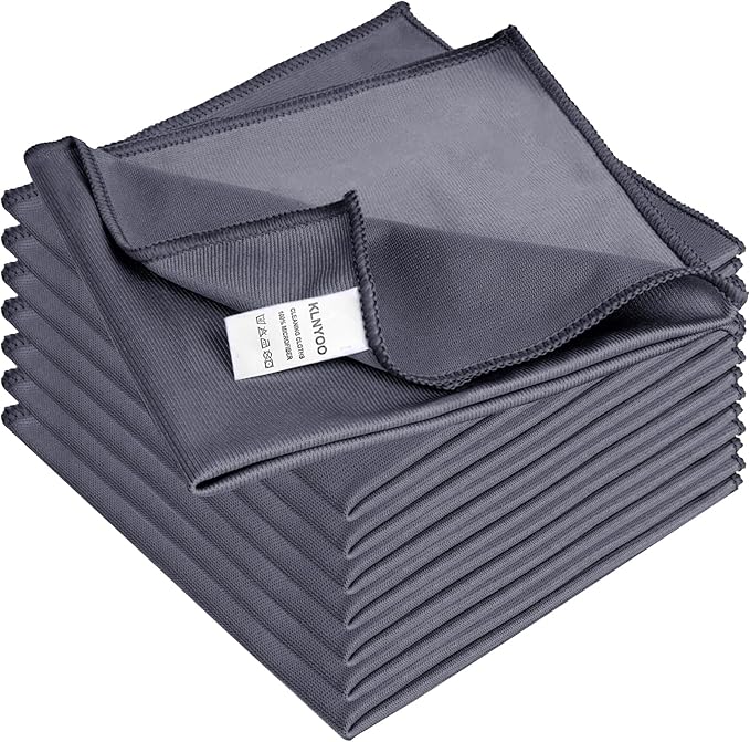KLNYOO Microfiber Glass Cleaning Cloths Lint Free Streak Free Quickly and by KLNYOO