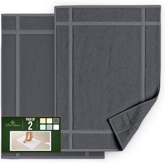 Pearl Linens Pack of 2 Washable Cotton Bath Mat 18x25 - Image 3