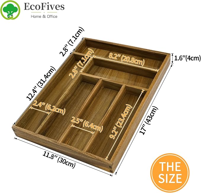 Luxury Acacia Kitchen Drawer Organizer - Image 4