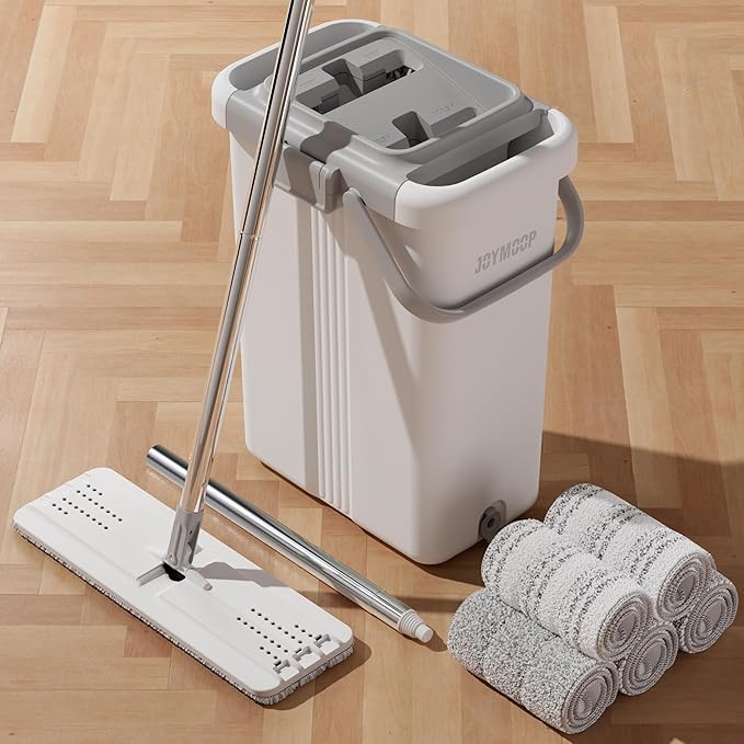 JOYMOOP Mop and Bucket with Wringer Set, Flat Squeeze Mop with Bucket, Dust Mop - Image 9