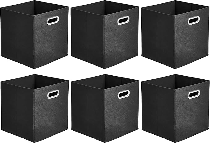 Amazon Basics Collapsible Cube Storage Organizer Bins, 10.5 x 10.5 x 11 inches by AmazonBasics