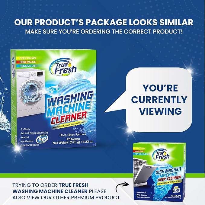 True Fresh Washing Machine Cleaner Tablets – 25-Pack Deep Cleaning - Image 6