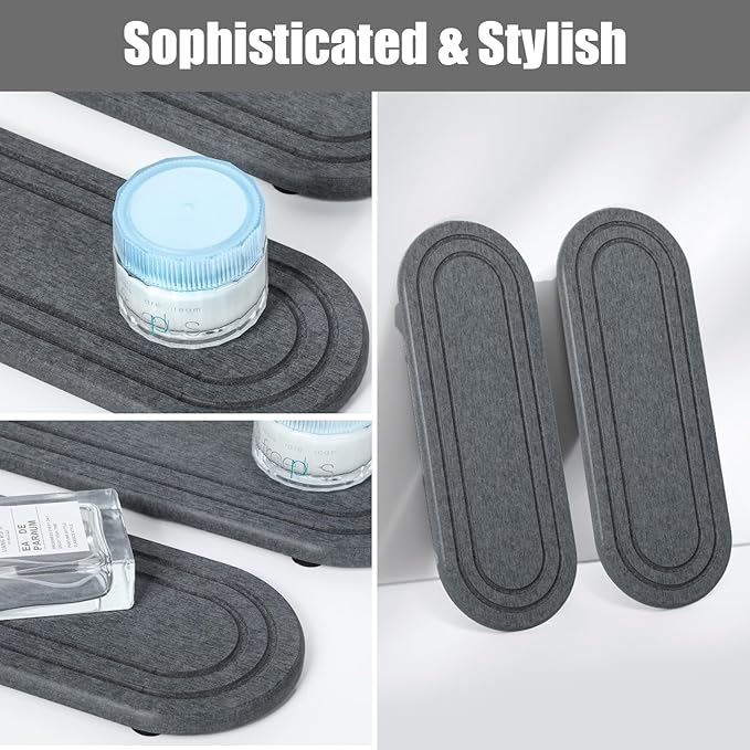 2PCS Water Absorbing Stone Tray, Fast Drying Diatomite Stone Sink Tray - Image 6