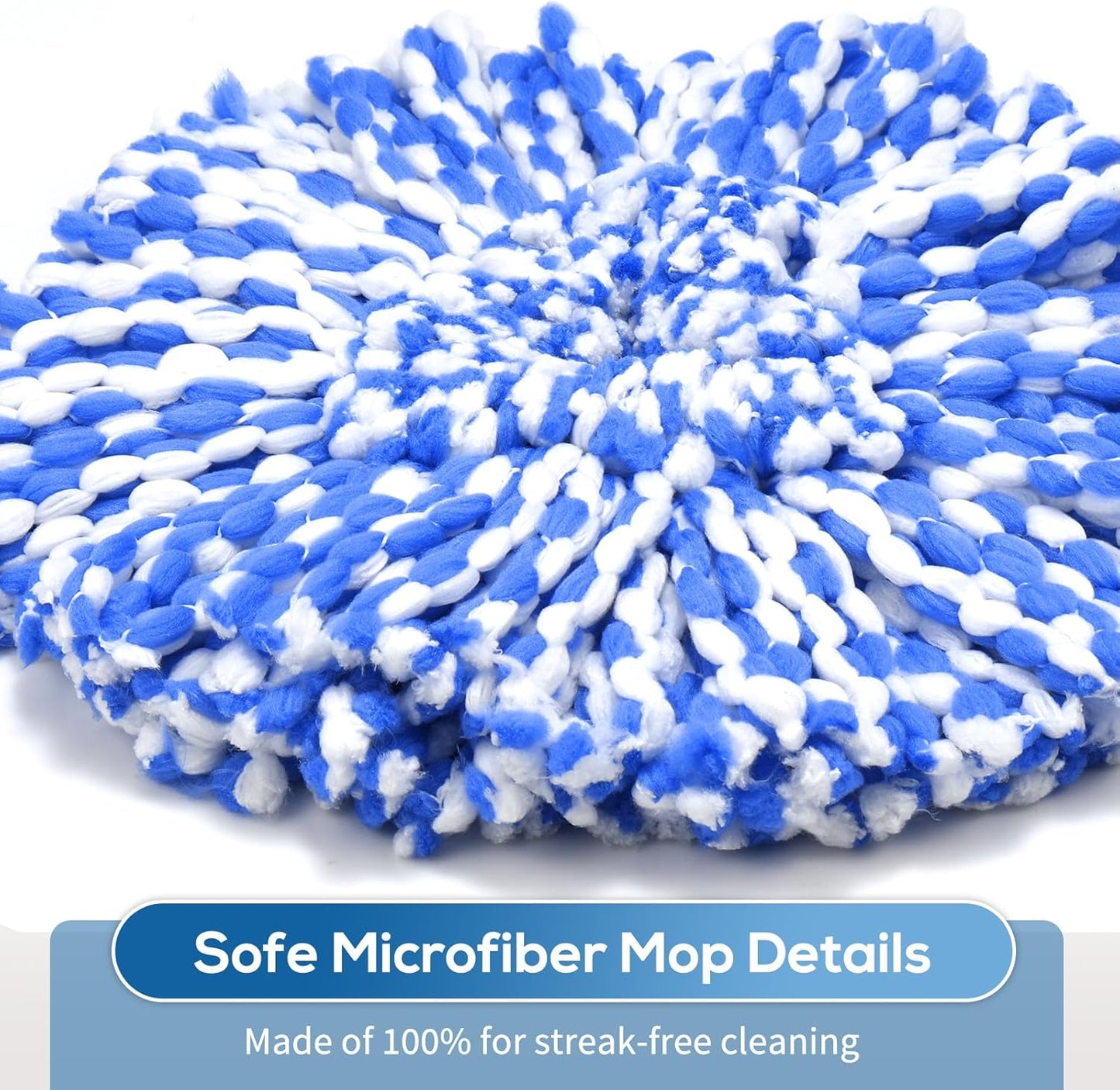 4 Pack RinseClean Spin Mop Replacement Head Spin Mop Refills Compatible with O Ceda RinseClean Dual System, Microfiber Mop Easy Cleaning Floor Head Mo-p for Floor Cleaning RinseClean 2 Tank System